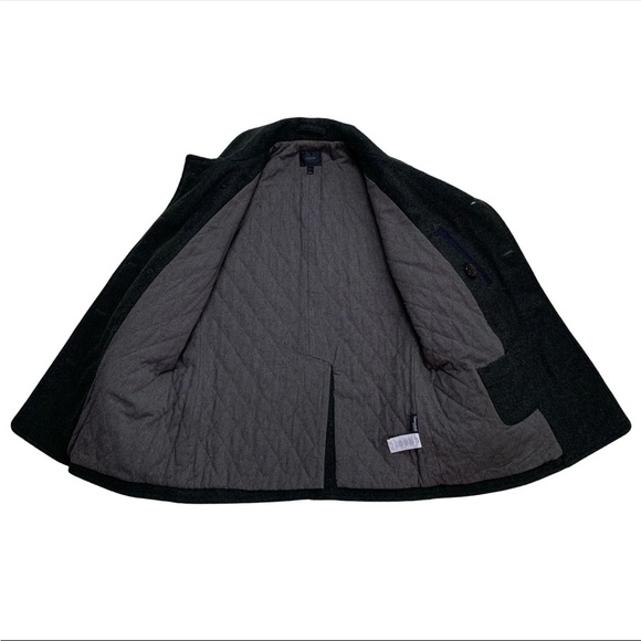 J.Crew 100% Wool Peacoat – Olive Green (L) | Classic Warm Heavyweight Coat - Picture 9 of 11